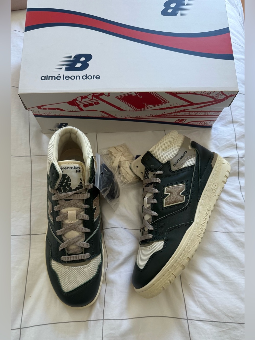 NEW BALANCE AIMÉ LEON DORE X 650R GREEN GREY Size 11.5 Basketball Retro BB650RM1